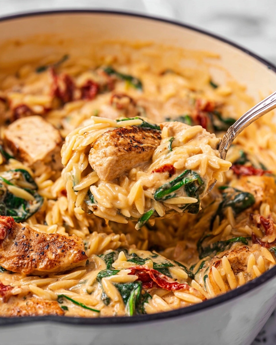 Creamy Sun-Dried Tomato Chicken Orzo Recipe