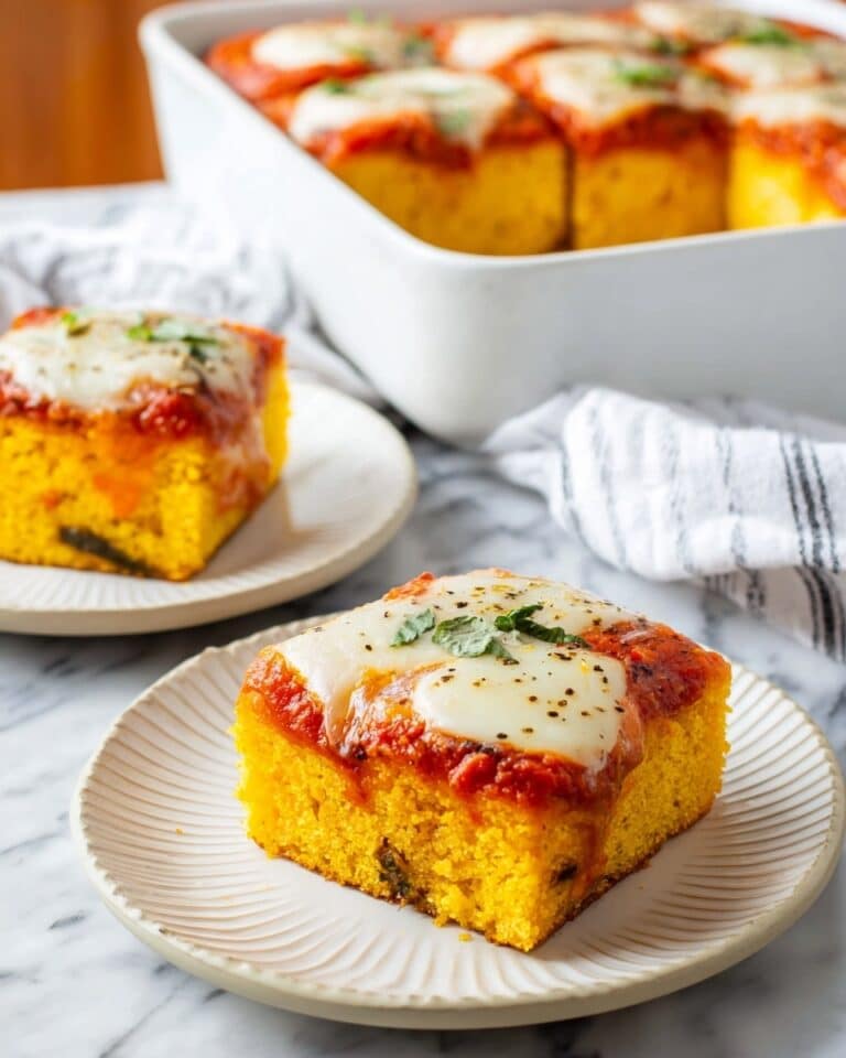 Baked Polenta with Basil Pesto, Smoked Gouda, and Marinara Recipe