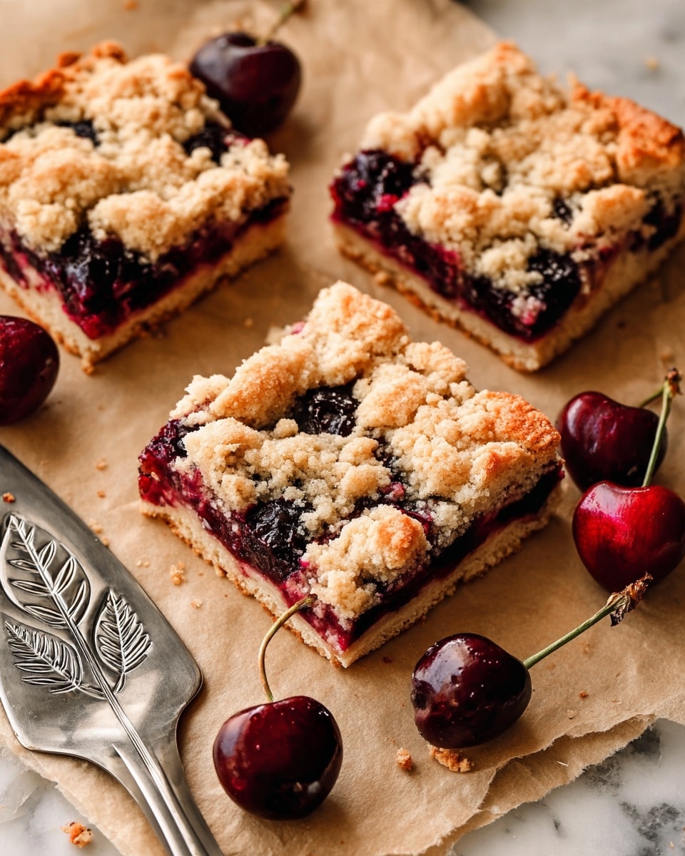 Cherry Cheesecake Bars with Cinnamon Crumble Topping Recipe