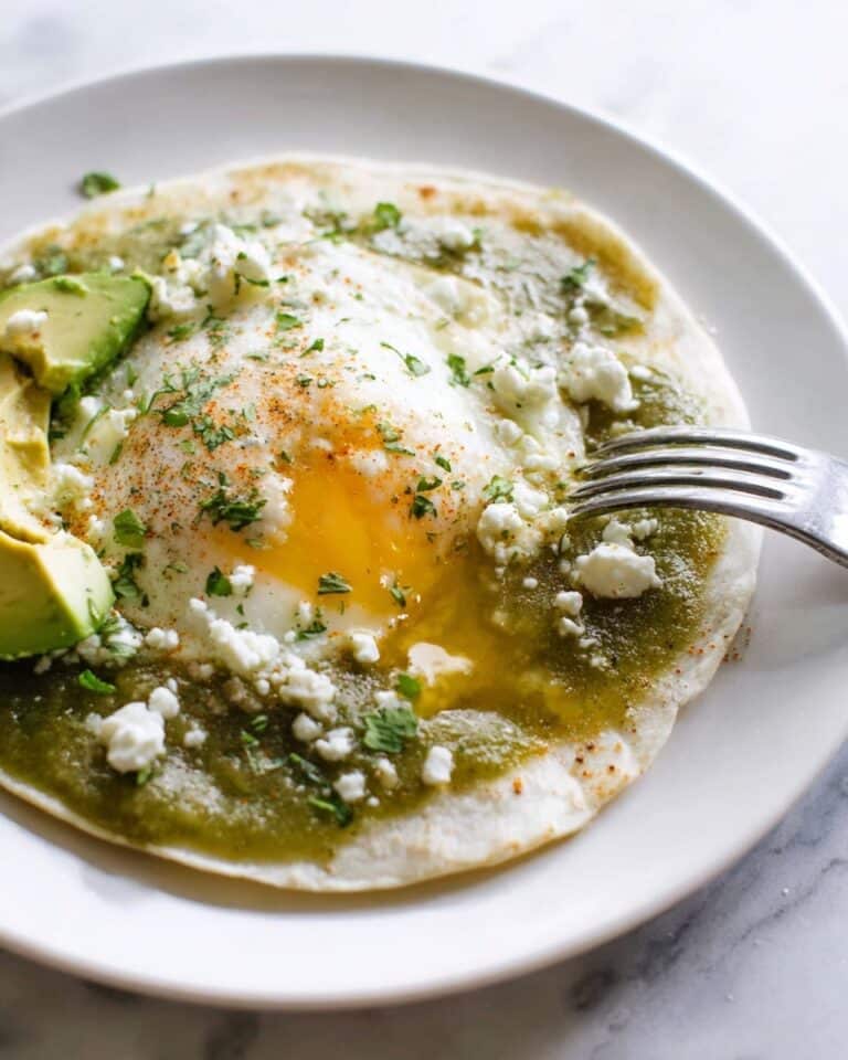 Salsa Verde Eggs with Avocado and Feta Recipe