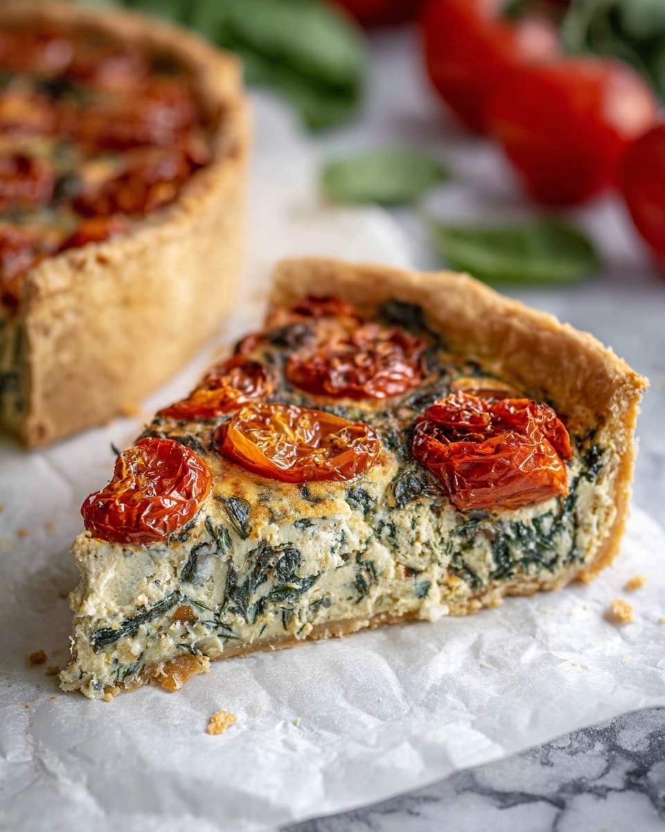 Vegan Tomato Spinach Quiche Recipe